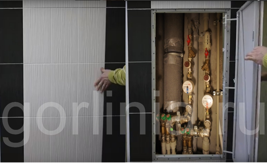 Нажимные двери под плитку невидимки Титан с 3D регулировкой в стену