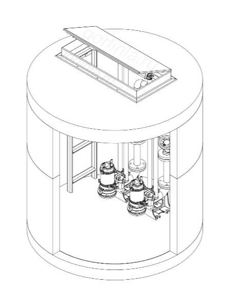 Чертеж канализационной насосной станции с технологическим люком