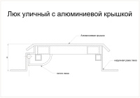 Квадратный уличный люк амо al 1000*1000 образец